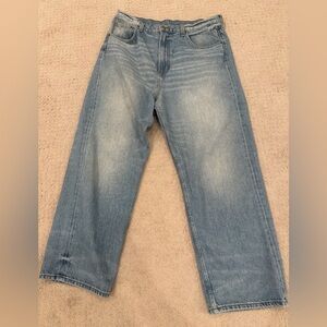 B Sides Blue Jeans Size 32 Made in USA High Rise Straight Leg Vintage Wash